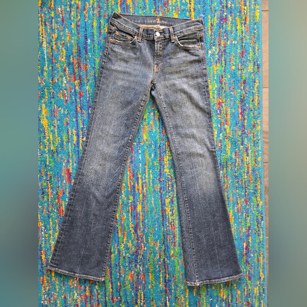 7 For All Mankind Flare Size 29 X 33L Womens Jeans - Picture 2 of 13